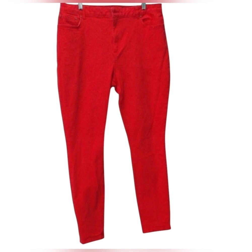 Boden Bright Red Orange Skinny Jeans Size 14R
